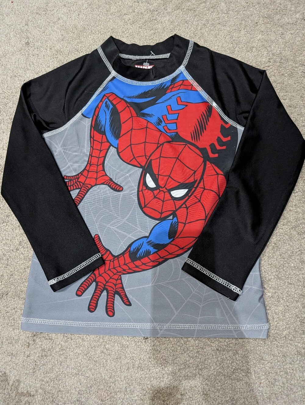 Kids Spider-Man Long Sleeve Rash Guard - Red/Black